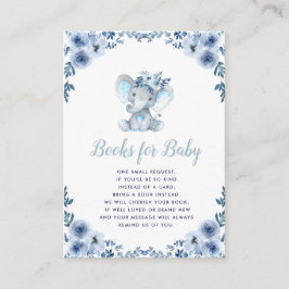 baby olifant blauw bloemenboeken voor baby kaart