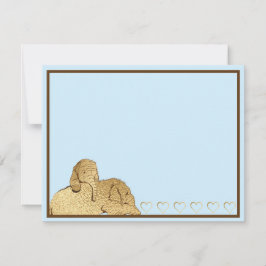 Baby olifant blauw goud bedankkaart