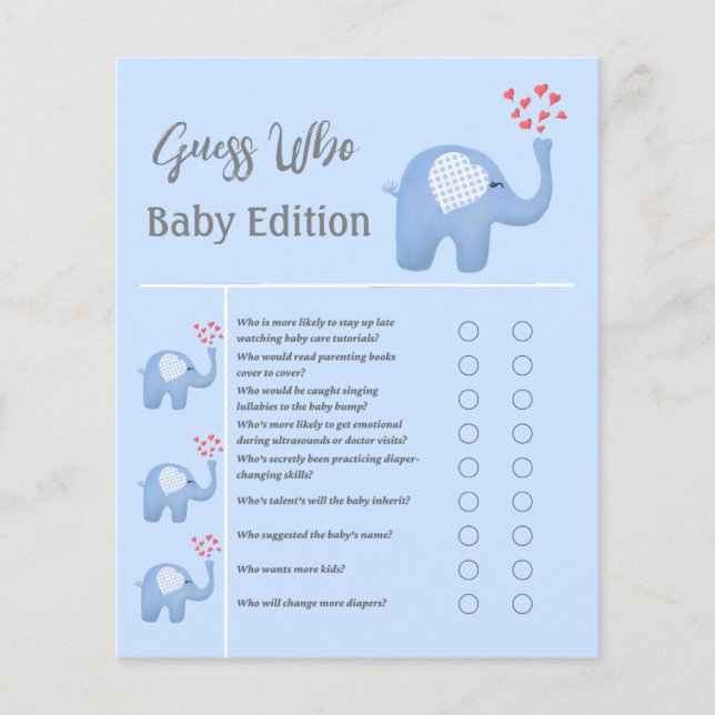 Baby Olifant blazen harten douche raden wie (Voorkant)