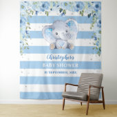 Baby olifant bloem roze Baby Shower Wandkleed (In situ)