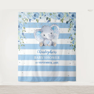 Baby olifant blozen bloem zilver Baby Shower Wandkleed