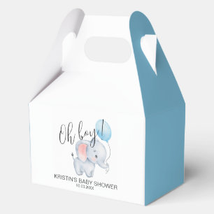 Baby Olifant & Blue Balloon Baby shower Bedankdoosjes