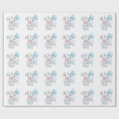 Baby Olifant & Blue Balloon Baby shower Cadeaupapier (Vlak)