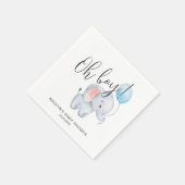 Baby Olifant & Blue Balloon Baby shower Servet (Hoek)