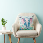Baby Olifant Blue gepersonaliseerd Kussen (Stoel)