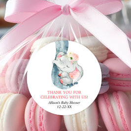 Baby olifant blush roze gunst stickers