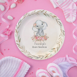 Baby Olifant Boho Chic Baby shower Papieren Bordje