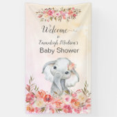 Baby Olifant Boho Chic Baby shower Welkom Spandoek (Verticaal)