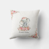 Baby Olifant Boho Chic Waterverf Kussen (Achterkant)