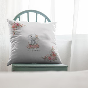 Baby Olifant Boho Chic Waterverf Kussen
