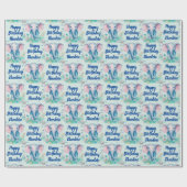 Baby Olifant Boys Gepersonaliseerd Verjaardag Cadeaupapier (Vlak)