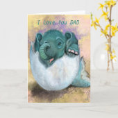 Baby Olifant broeden uit ei vaders dag Kaart (Gele Bloem)