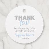 Baby Olifant Bubble Bath Boy Baby shower Bedankjes Labels (Achterkant)
