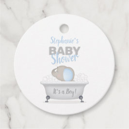 Baby Olifant Bubble Bath Boy Baby shower Bedankjes Labels