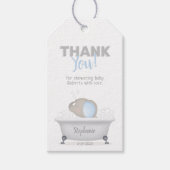 Baby Olifant Bubble Bath Boy Baby shower Cadeaulabel (Voorkant)