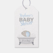 Baby Olifant Bubble Bath Boy Baby shower Cadeaulabel (Achterkant)
