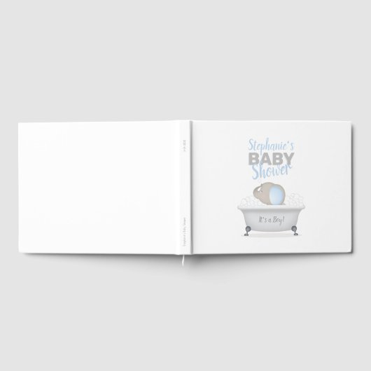 Baby Olifant Bubble Bath Boy Baby shower Gastenboek (Volledig)