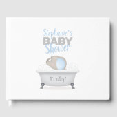 Baby Olifant Bubble Bath Boy Baby shower Gastenboek (Voorkant)
