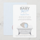 Baby Olifant Bubble Bath Boy Baby shower Kaart (Voorkant / Achterkant)