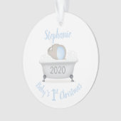 Baby Olifant Bubble Bath Boy Baby shower Ornament (voorkant)