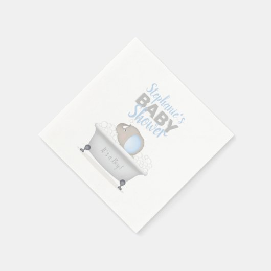 Baby Olifant Bubble Bath Boy Baby shower Servet (Hoek)