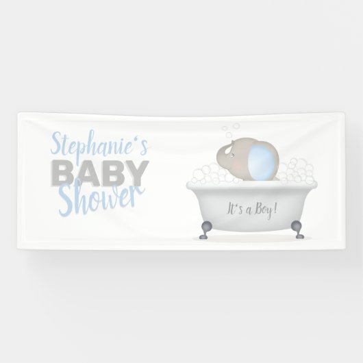 Baby Olifant Bubble Bath Boy Baby shower Spandoek (Horizontaal)