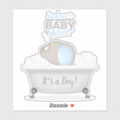 Baby Olifant Bubble Bath Boy Baby shower Sticker (Vel)