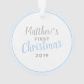 Baby Olifant Bubble Bath Eerste Kerstmis Ornament (achterkant)