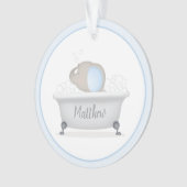 Baby Olifant Bubble Bath Eerste Kerstmis Ornament (voorkant)