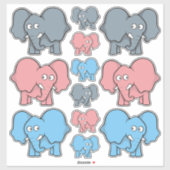 Baby Olifant Cartoons Iconen Set Sticker (Vel)