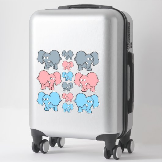Baby Olifant Cartoons Iconen Set Sticker (Koffer)