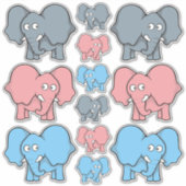 Baby Olifant Cartoons Iconen Set Sticker (Voorkant)