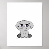 Baby Olifant Chibi-Stijl Poster (Voorkant)