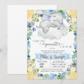 Baby olifant & cloudboy baby shower-uitnodiging. kaart (Voorkant / Achterkant)