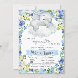 Baby olifant & cloudboy baby shower-uitnodiging. kaart