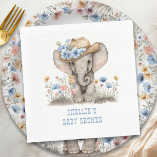 Baby Olifant Cowboy Western Boho Wildflower Servet