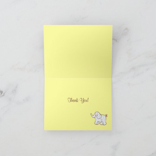 Baby Olifant Dank u kaart (Binnen)