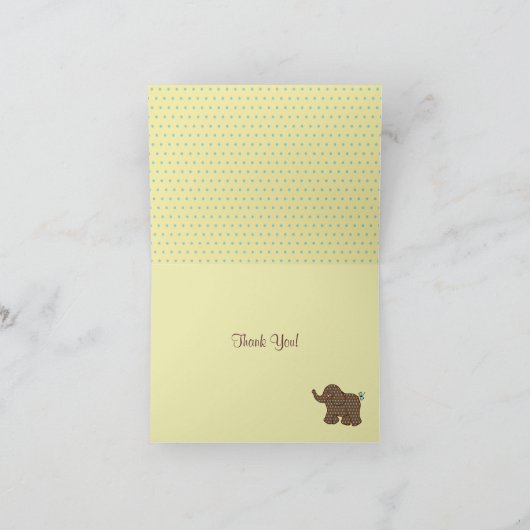 Baby Olifant Dank u kaart (Binnen)