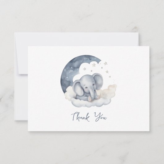 Baby olifant dank u kaarten (Achterkant)