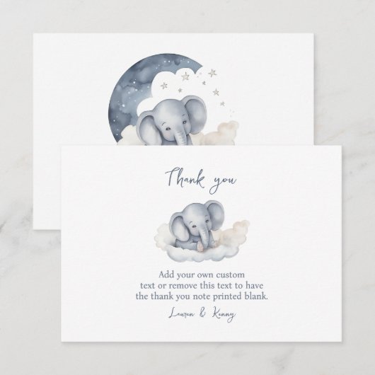 Baby olifant dank u kaarten (Voorkant / Achterkant)