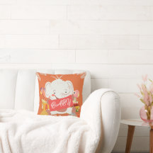 Baby Olifant Decoratiekussen