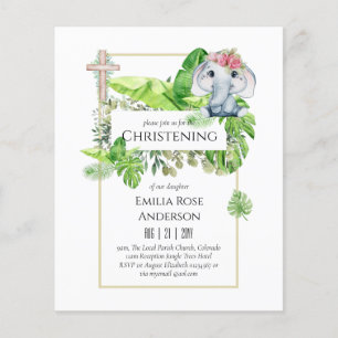Baby Olifant DOOP UTNODIGING voor Meisjes Jungle Flyer
