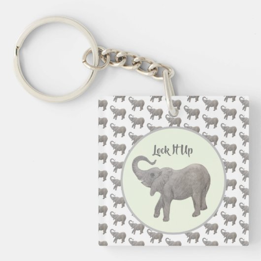 Baby Olifant Dubbelzijdig Sleutelhanger (Voorkant)