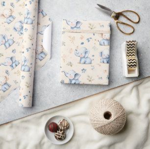 Baby olifant en baby cadeau cadeaupapier