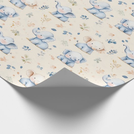 Baby olifant en baby cadeau cadeaupapier (Hoek)