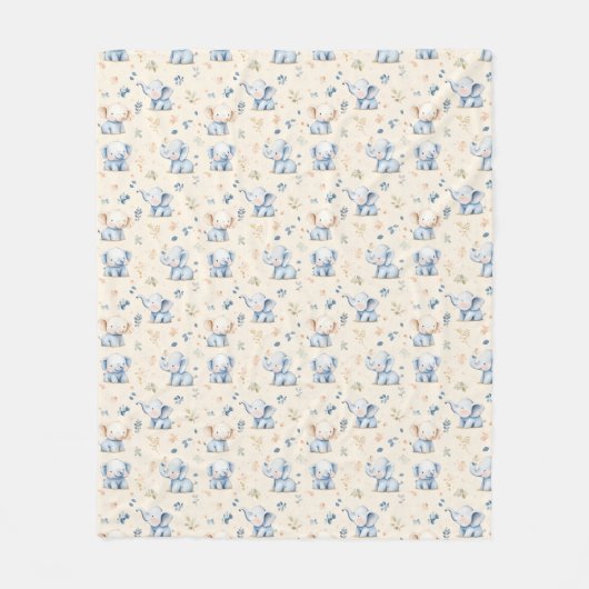 Baby olifant en baby cadeau fleece deken (Voorkant)