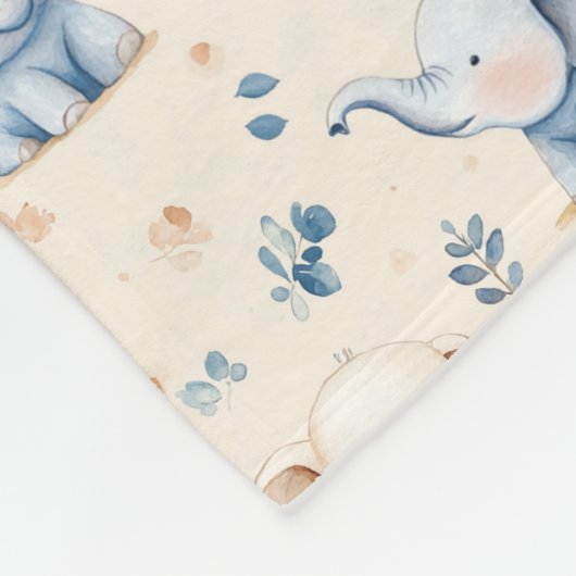 Baby olifant en baby cadeau fleece deken (Hoek)
