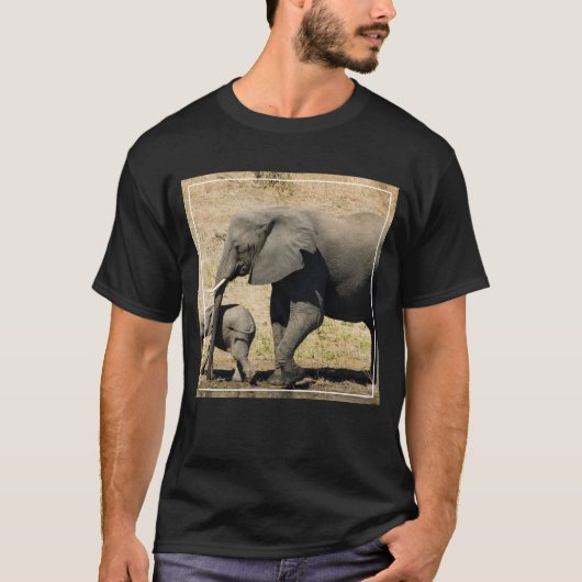 Baby-olifant en moeder t-shirt (Voorkant)