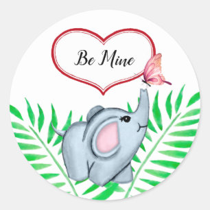 Baby Olifant En Vlinder Sticker
