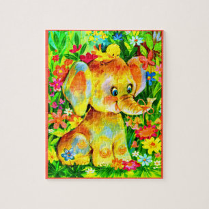 baby olifant en vogel legpuzzel